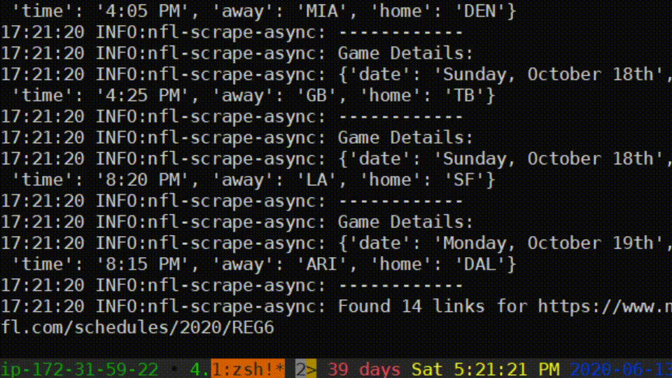 NFL data scraping